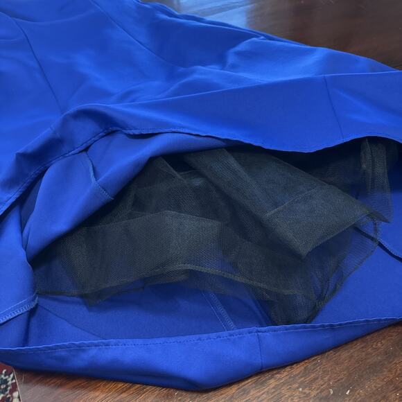 Jump Apparel VTG Y2K Blue Midi Dress Size 7/8 Butterfly Beaded Strappy Princess - Picture 6 of 8